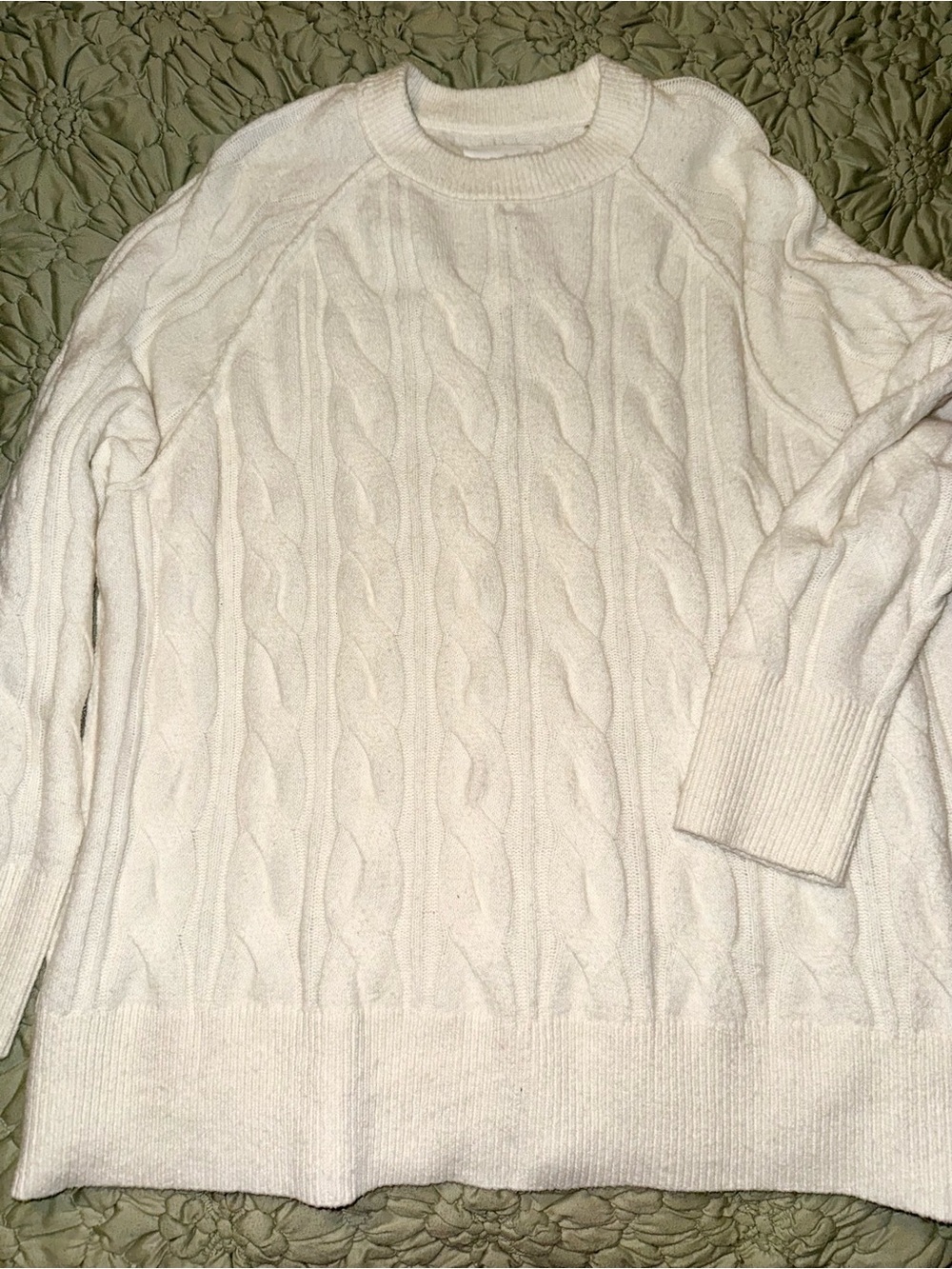 Aerie UnREAL crewneck sweater, BNWT, Winter white color, women's size large
